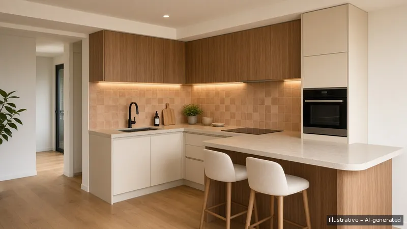 Kitchen — Terracotta Day, Condo (illustrative)