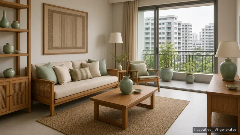Living and balcony — Thai Teak Lanna, Condo (illustrative)