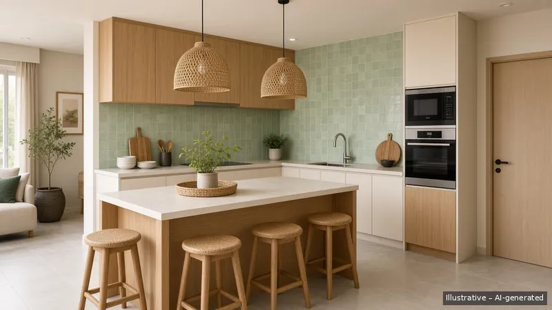 Kitchen island — Thai Teak Lanna, Condo (illustrative)