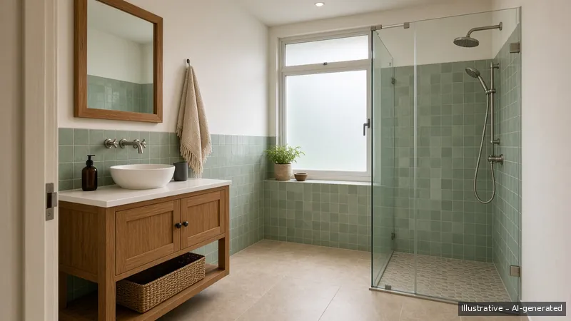 Bathroom — Thai Teak Lanna, HDB 4-room (illustrative)