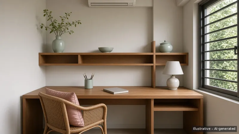Study — Thai Teak Lanna, HDB 5-room (illustrative)