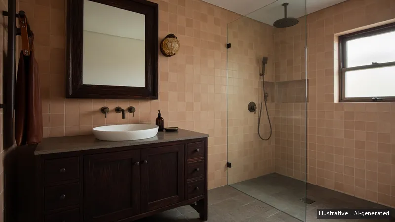 Master bath — Tokyo Kissaten, Condo (illustrative)
