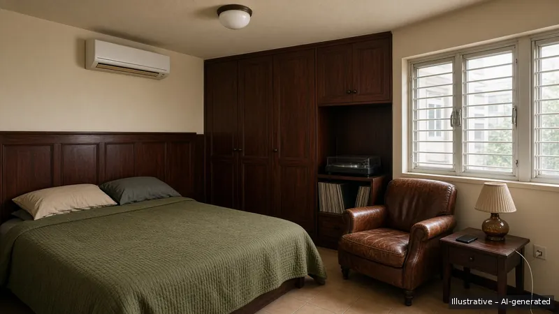 Bedroom — Tokyo Kissaten, HDB 3-room (illustrative)
