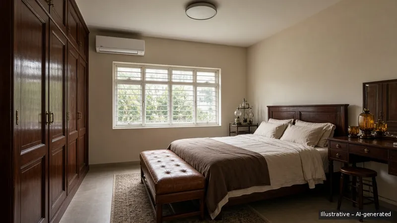 Master bedroom — Tokyo Kissaten, HDB 4-room (illustrative)
